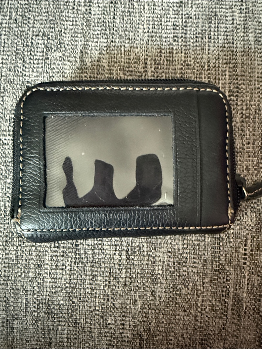 Black Pebbled Leather Zip Wallet - Picture 2 of 5